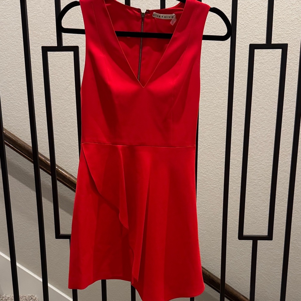 Alice + Olivia Vibrant Red Mini Dress
